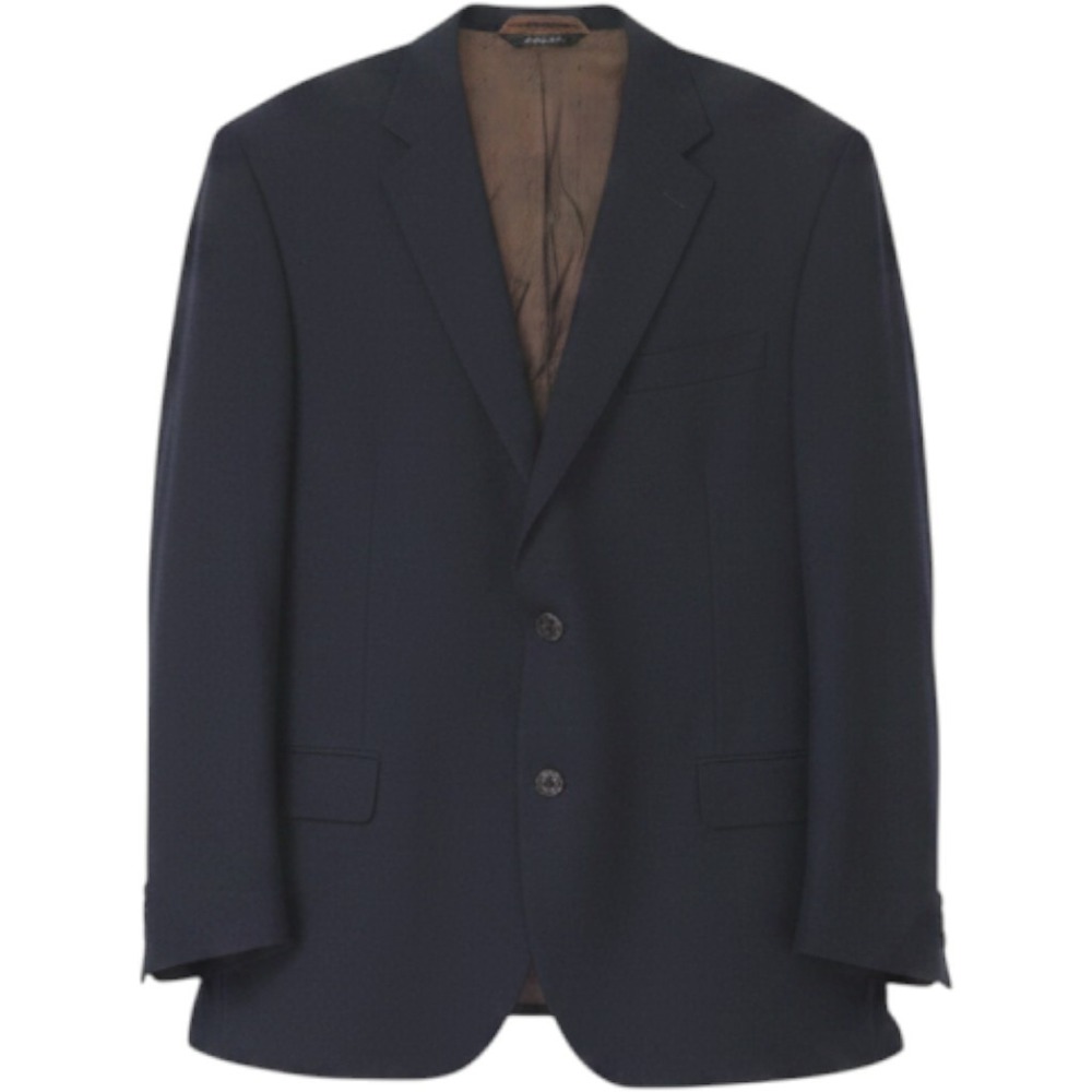 Joseph & Feiss Gold Mens 50R Navy Blue 100% Wool 2 Button Blazer Sport Coat